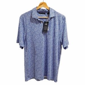 NWT Cutter & Buck Pike Eco Floral Print Polo Wolf Embroidery size Small